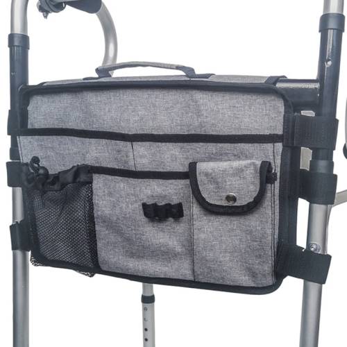 Wheelchair Walking Aid Adjustable Multifunctional Storage Bag(Gray)