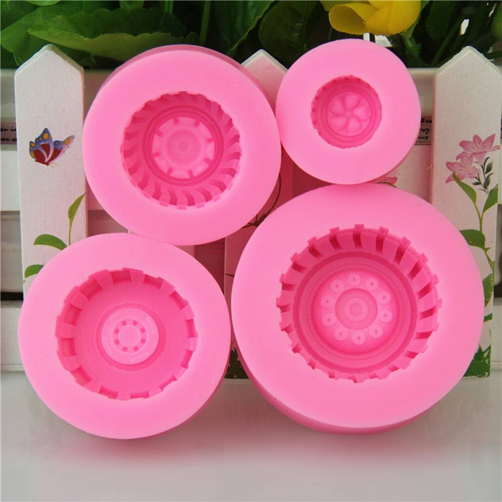 2 pieces for sale DIY tire shaped candy craft cake silicone mold soft candy baking decoration tool random color