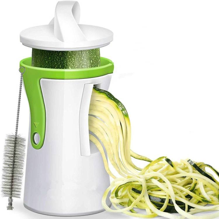 Kitchen multifunctional spiral funnel, rotating vegetable slicer, shredder, and scraper