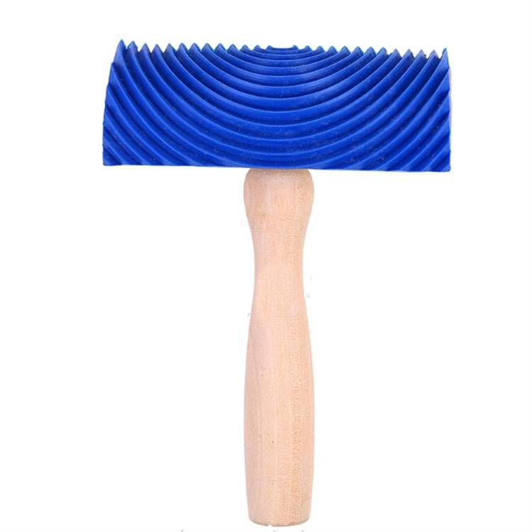 ZZ0150 Wood Handle with Handle Wood Grain Brush Wall Imitation Wooden Relief Wall Art Brush