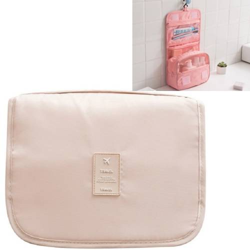 Travel Large-Capacity Storage Portable Portable Waterproof Cosmetic Wash Storage Bag, Size:24 × 20 × 9.5 cm(Beige)