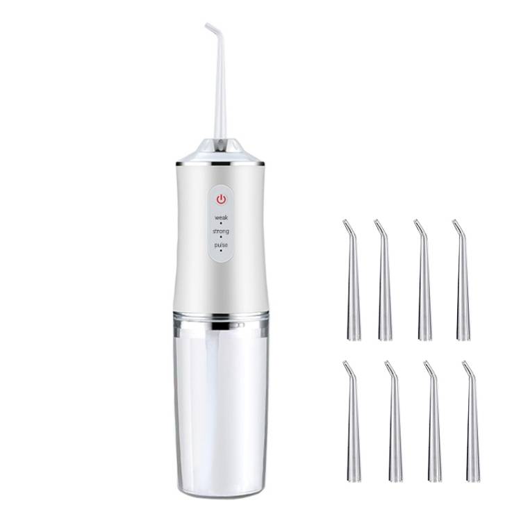 6886 Dental rinser, water flosser, portable household dental and oral cleaning scaler, bandwidth: 8 heads (white)