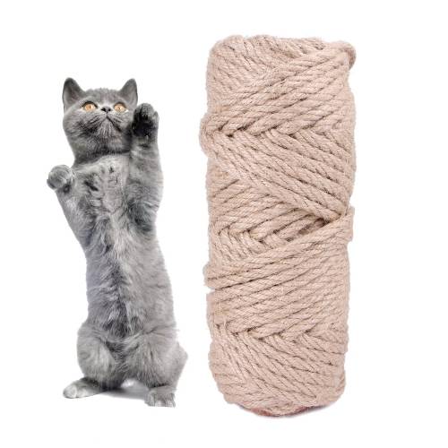 10m Pets Hemp Rope Cat Scratch Board Sword Rope Accessories Protect Cat Grip Toy Grabbing Materials(4mm)
