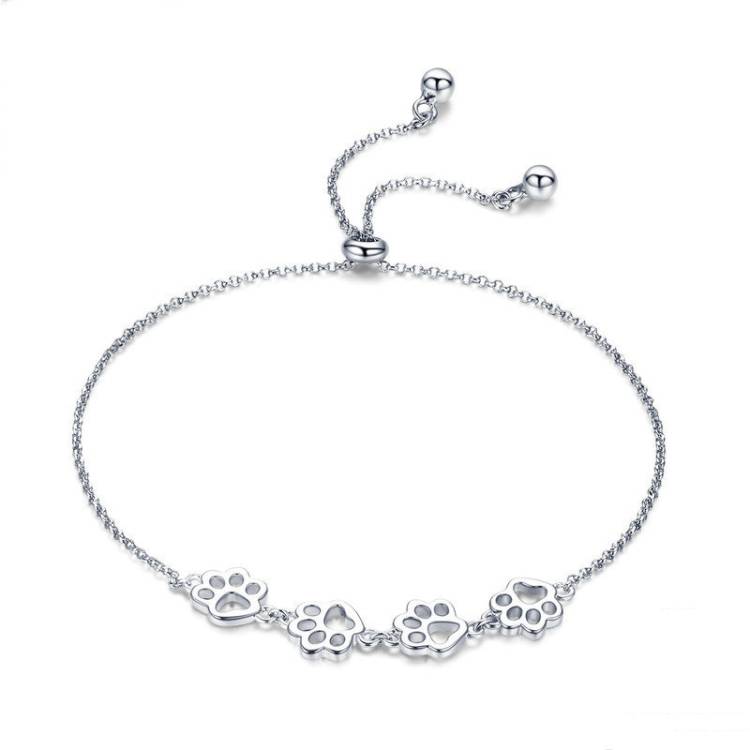 Cute Pet Claw Mark Bracelet S925 Pure Silver Animal Dropping Oil Bracelet