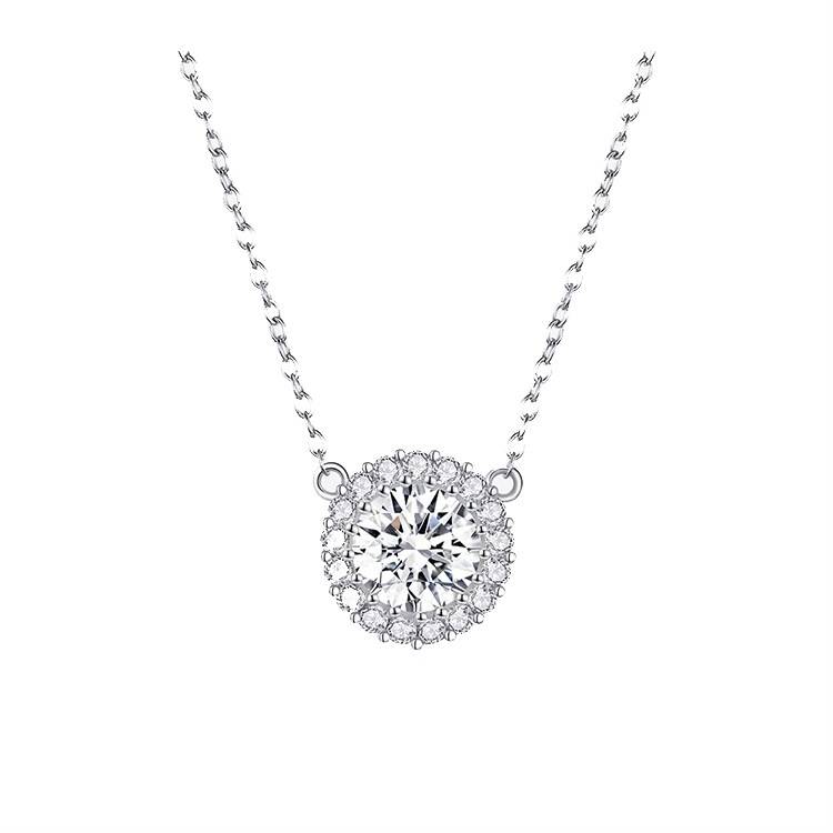 Platinum Plated Zircon Necklace S925 Pure Silver Minimalist Women&#039;s Necklace
