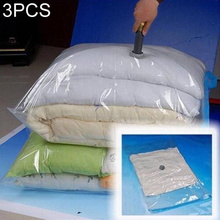3 PCS thermal vacuum bag storage bag with transparent border, foldable, oversized, sealed, compressed travel, space saving bag