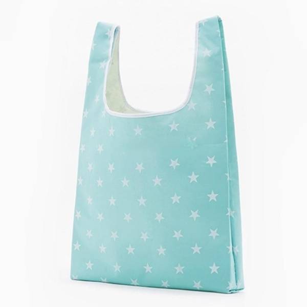 Printed foldable shopping bag with large capacity storage bag