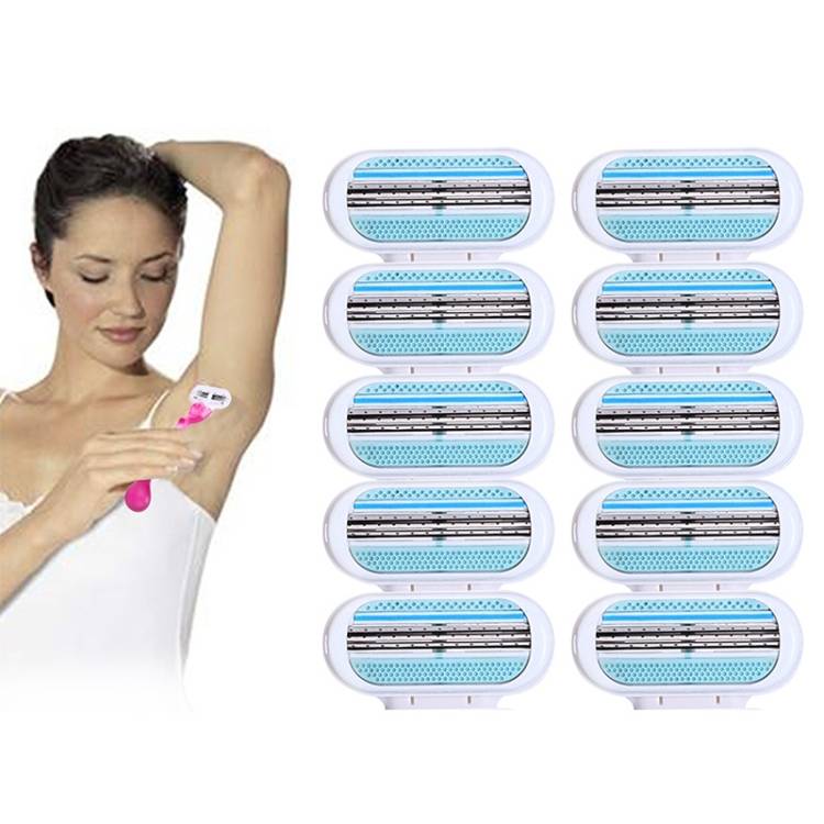 10 pieces sold, women&#039;s safety depilator, 3-layer blade shaving blade replacement head
