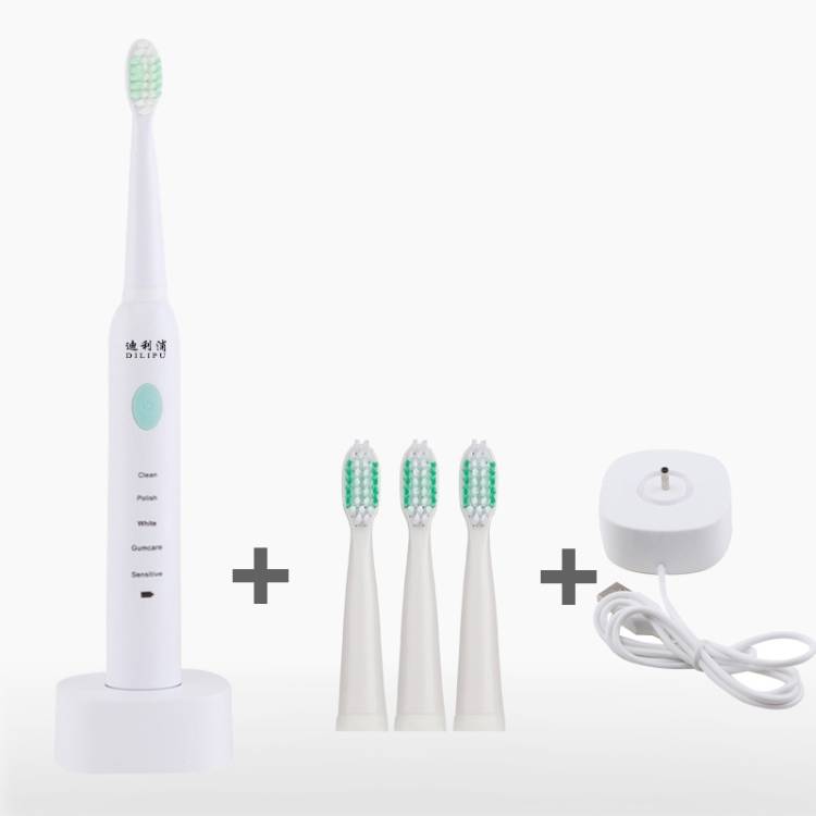 Dilip electric toothbrush rechargeable sonic 5-speed adjustment children and adults home waterproof soft-bristled whitening toothbrush USB charging st