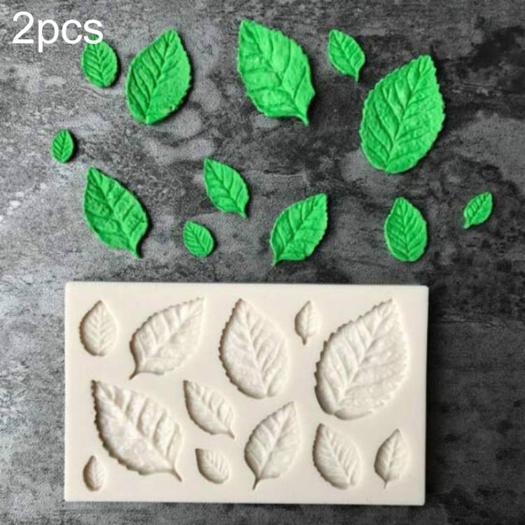 2-piece selling leaf silicone flipping sugar mold cake decoration tool chocolate baking mold