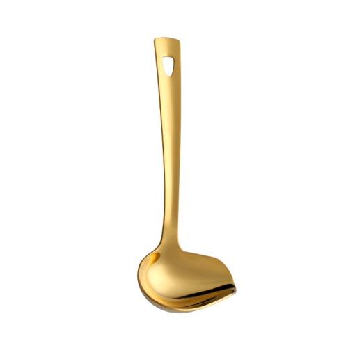 304 Stainless Steel Oil Spoon Thickened Soup Spoon Pouring Sauce Spoon, Specification: Golden