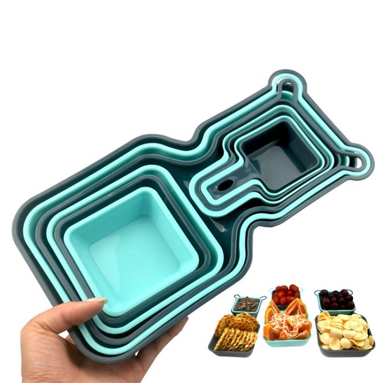 10 in 1 Storage Rainbow Plate Fruit Snack Plate Multi-Measuring Spoon