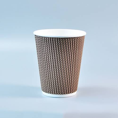 50 PCS 12oz Rose Red Thickened kraft Paper Corrugated Coffee Cup