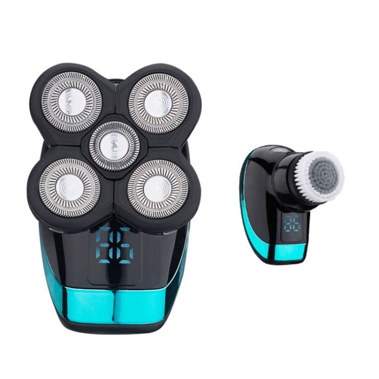 Electric shaver, rechargeable shaver, smart digital display bald hair clipper, style: with nose hair trimmer