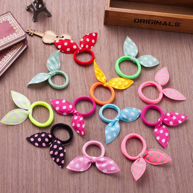 20 children&#039;s hair bands for sale, cute dots, bows, rabbit ears, hair bands, random colors
