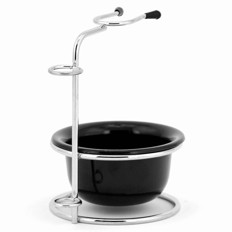 Men&#039;s facial cleaning and shaving brush alloy bowl rack set (rack+bowl)