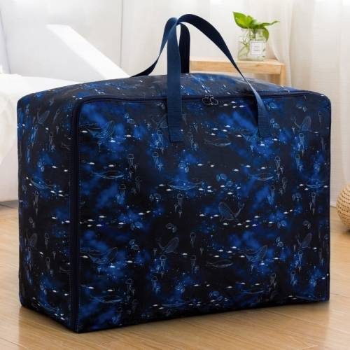 Oxford Cloth Quilt Moisture-Proof &amp; Waterproof Storage Bag Zipper Portable Moving Luggage Bag, Specification: 58x38x22cm(Black Heart Empty Fish)