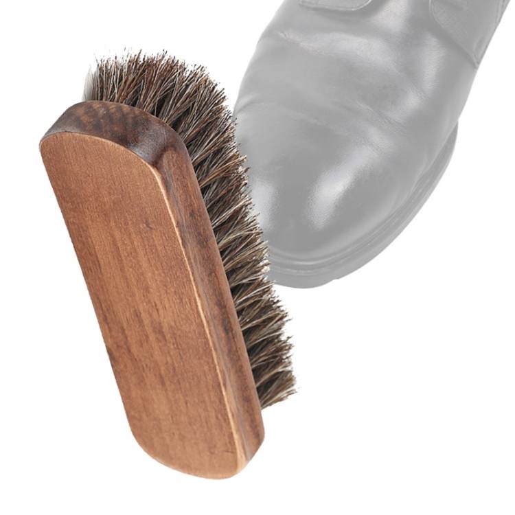 Horse hair shoe brush, red wood shoe brush, leather shoe cleaning and dust removal brush