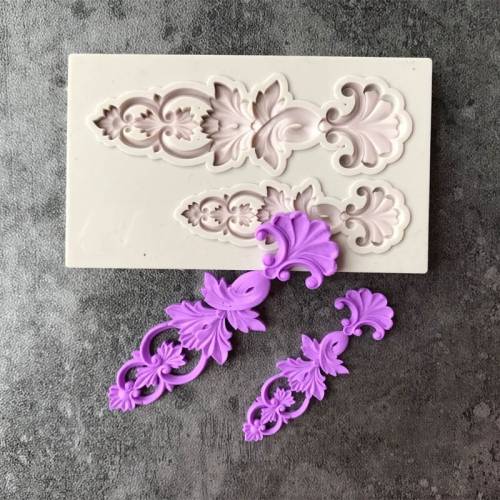 5 PCS Relief Fondant Cake Silicone Mold DIY Chocolate Mold,Style: D134