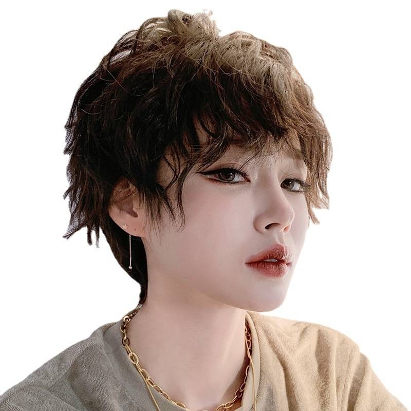 Women&#039;s tinfoil perm natural fluffy full head wig