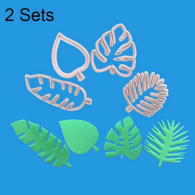 2 sets of 4-in-1 tropical leaf flipping sugar cake molds and biscuit molds for sale