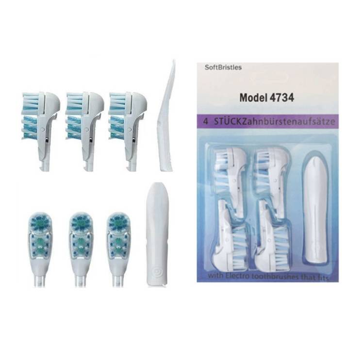 Four sets of dynamic electric replacement toothbrush heads suitable for Ora B 3733 4732 4734