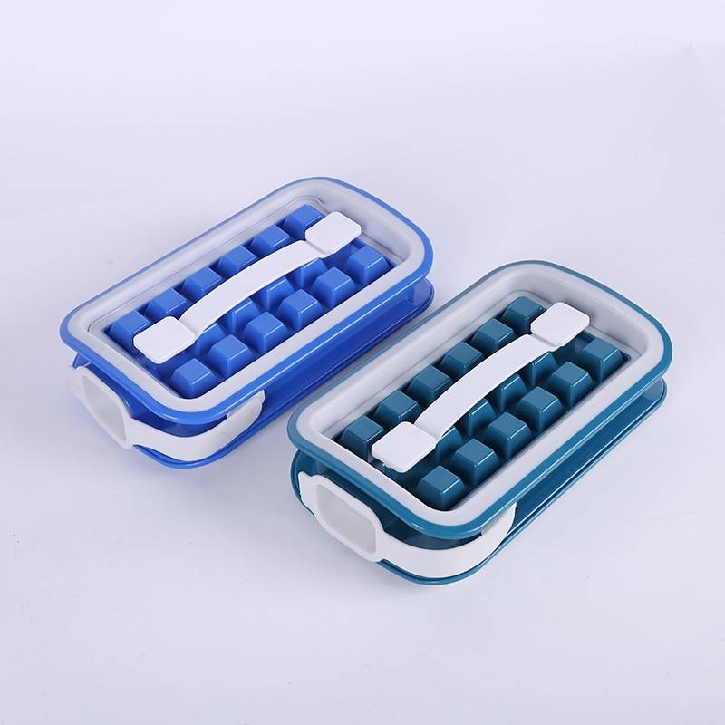 Folding Ice Grid Household Curling Pot Storage Box Ice Block Mold, Style: Rectangular