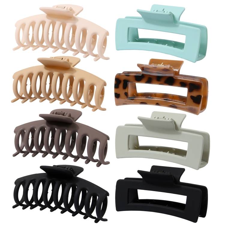 Eight piece set C model 20220322 matte waterproof and drop resistant colored hair grab clip