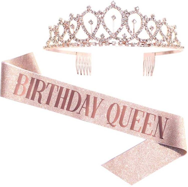 WM-02 Crystal Diamond Birthday Party Wedding Updo Crown, Color: Rose Gold Queen