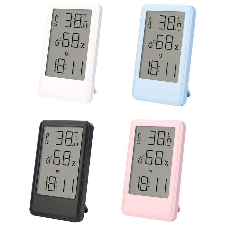 9032 LCD Large Screen Display Alarm Clock Temperature and Humidity Meter(Black)