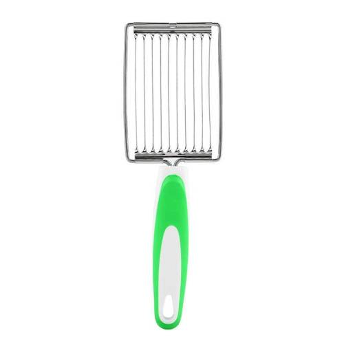Tomato Luncheon Meat Slicer Non-slip Stainless Steel Fruit Cutter(Green)