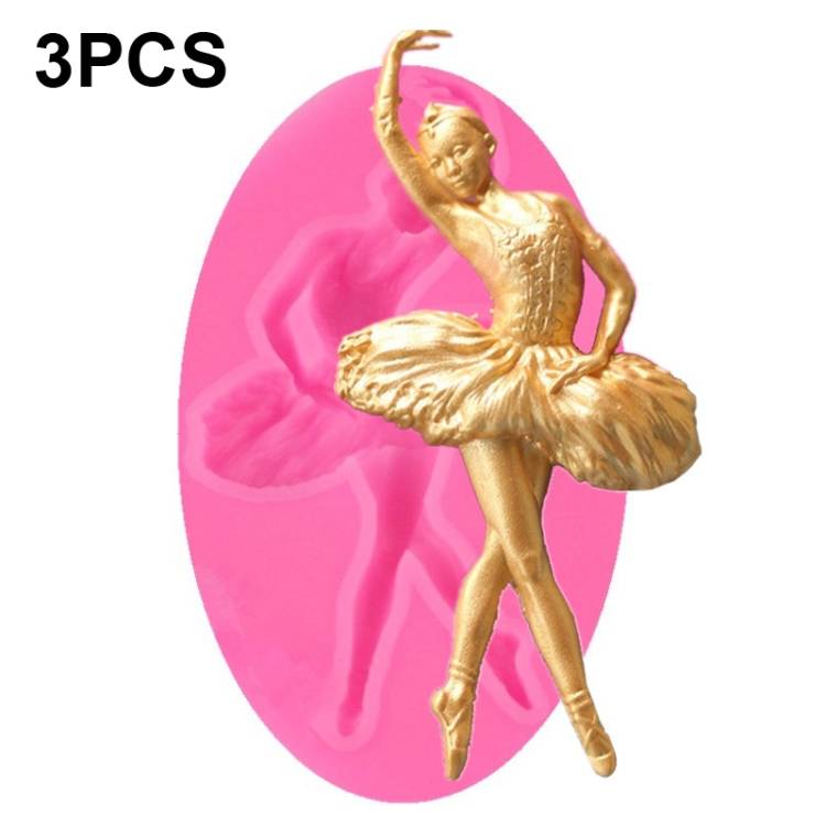 Selling 3 pieces of A040 flipped sugar cake, silicone mold, dance girl cake, biscuit decoration