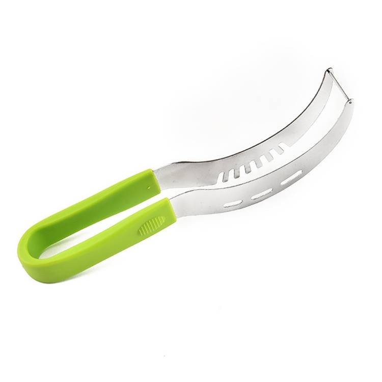 YG-WS03 Stainless Steel Watermelon Clip Easy to Take and Cut Integrated Plastic Handle Hami Melon Fruit Slicer