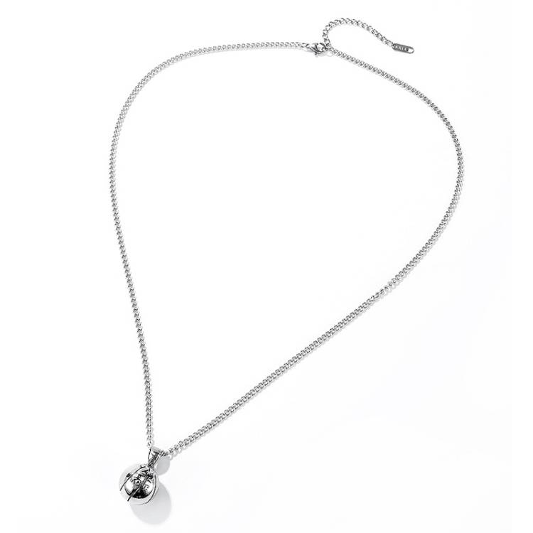 Men&#039;s Titanium Steel 24 Basketball Pendant Necklace