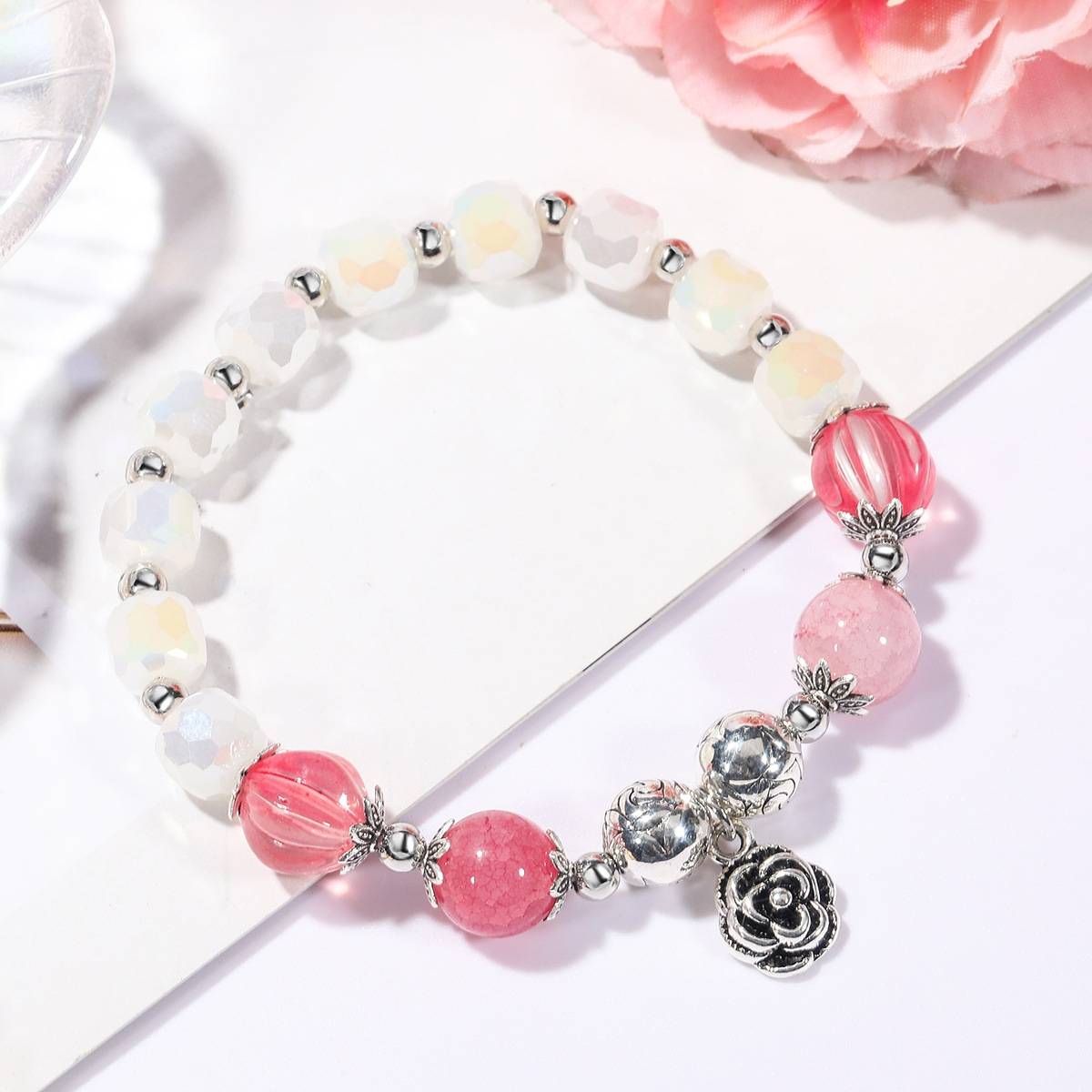 S2203-1 Crystal Beaded Bracelet Women&#039;s Natural Crystal Bracelet