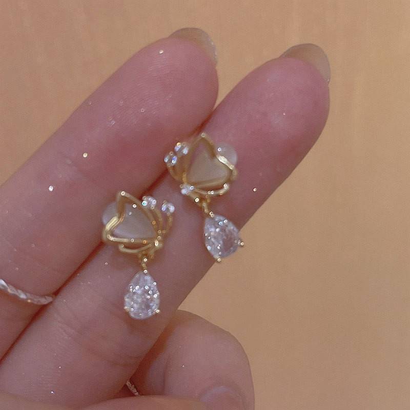 Shell double layered earrings with diamond earrings8