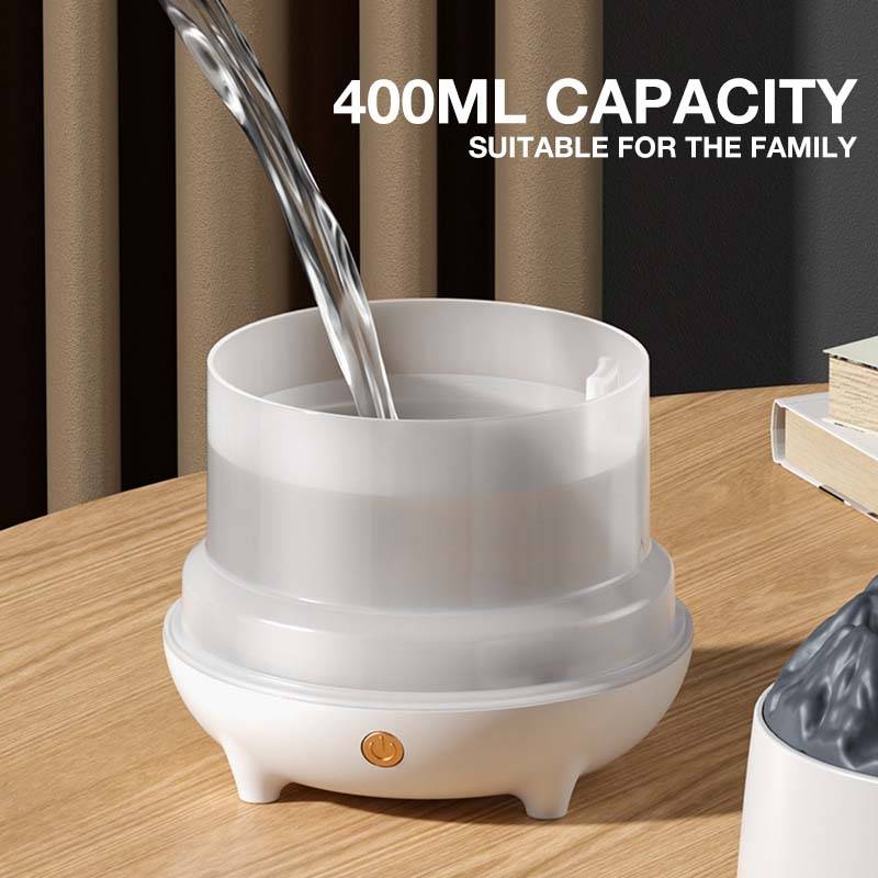 HS01 simulated flame humidifier home aromatherapy machine with night light (black)