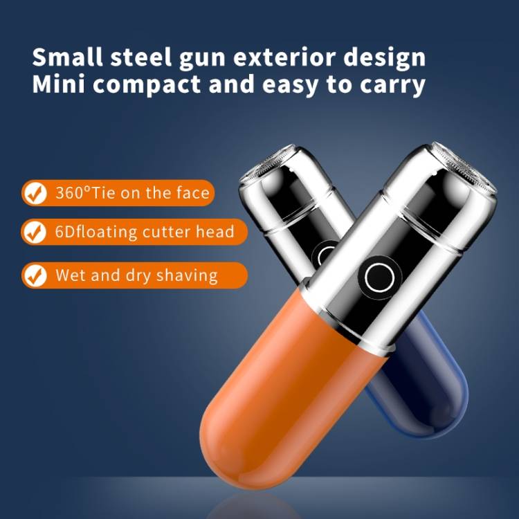 Portable USB rechargeable washable mini shaver (orange)