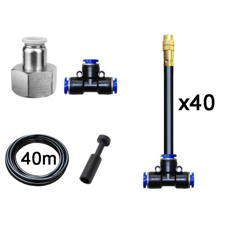 40 meter set universal nozzle automatic watering device cooling system sprinkler irrigation set adjustable micro atomization disinfection equipment