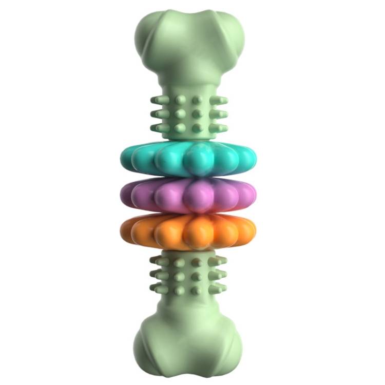 BG5056 TPR Pet Chew Toy Bone Shaped Dog Teething Stick (Avocado Green)