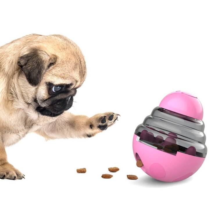Puzzle training pet food leakage toy tumbler ball dog toy (yellow)