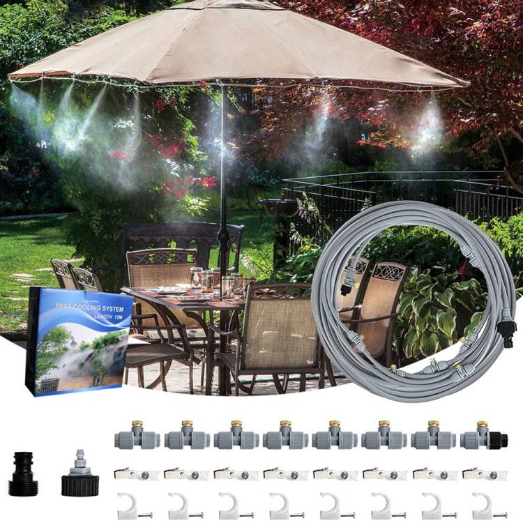 15 meter low-pressure outdoor trampoline humidification and cooling trampoline garden hose atomization nozzle set