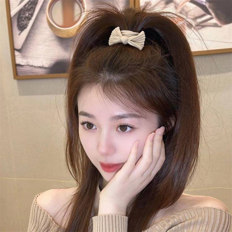 Women Bow Hair Accessories Stretch Hair Band No Tie Marks Rubber Band(Mixed Colors)