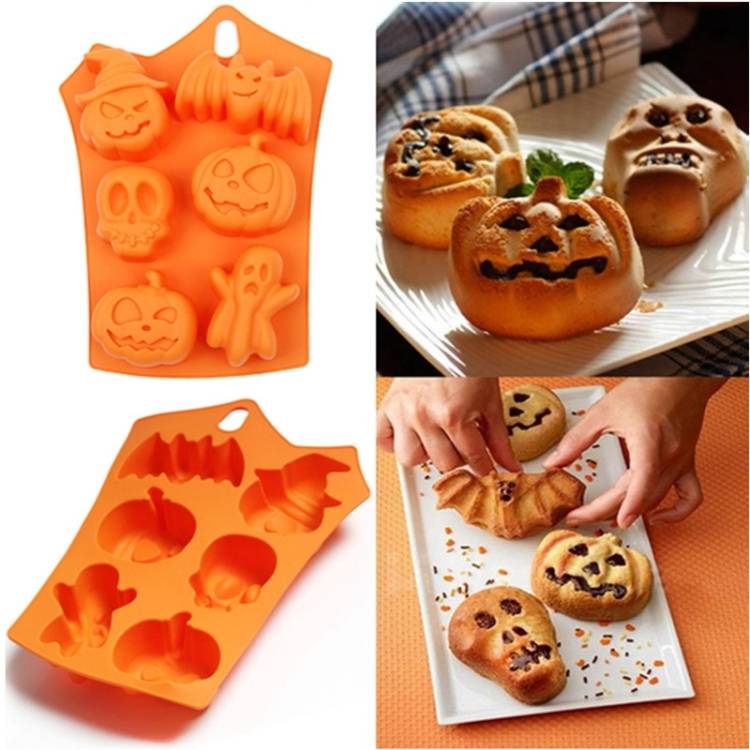 Halloween chocolate silicone model ice grid model handmade baking model DIY decorative cake mold