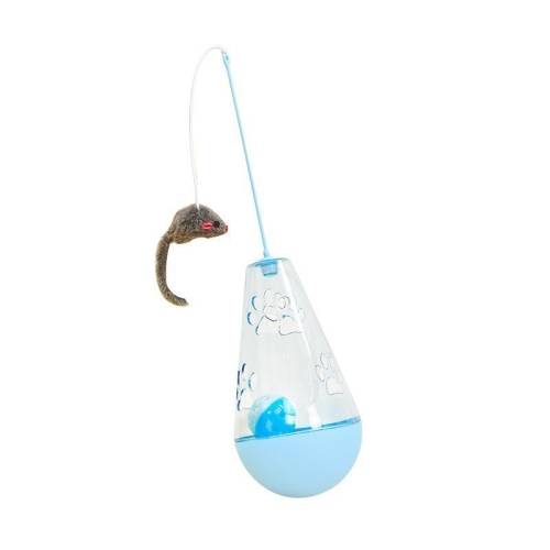 Cat Toy Ball Cat Stick Self-stimulation Boredom Relief Food Leakage Tumbler(Water Drop Yellow)