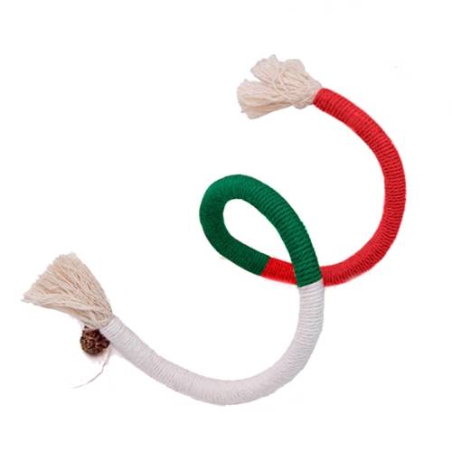 70cm Cat Bite Rope Toy Catnip Cat Teasing Stick(Orange)