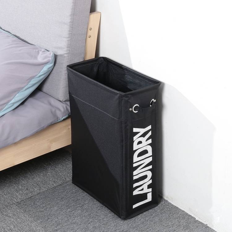 Mesh strap with leather feet Oxford cloth dirty clothes basket small foldable laundry basket
