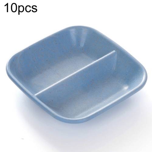 10pcs Kitchen Accessories 2 In 1 Seasoning Sauce Dishes Wheat Straw Salad Saucer Bowl(Blue)