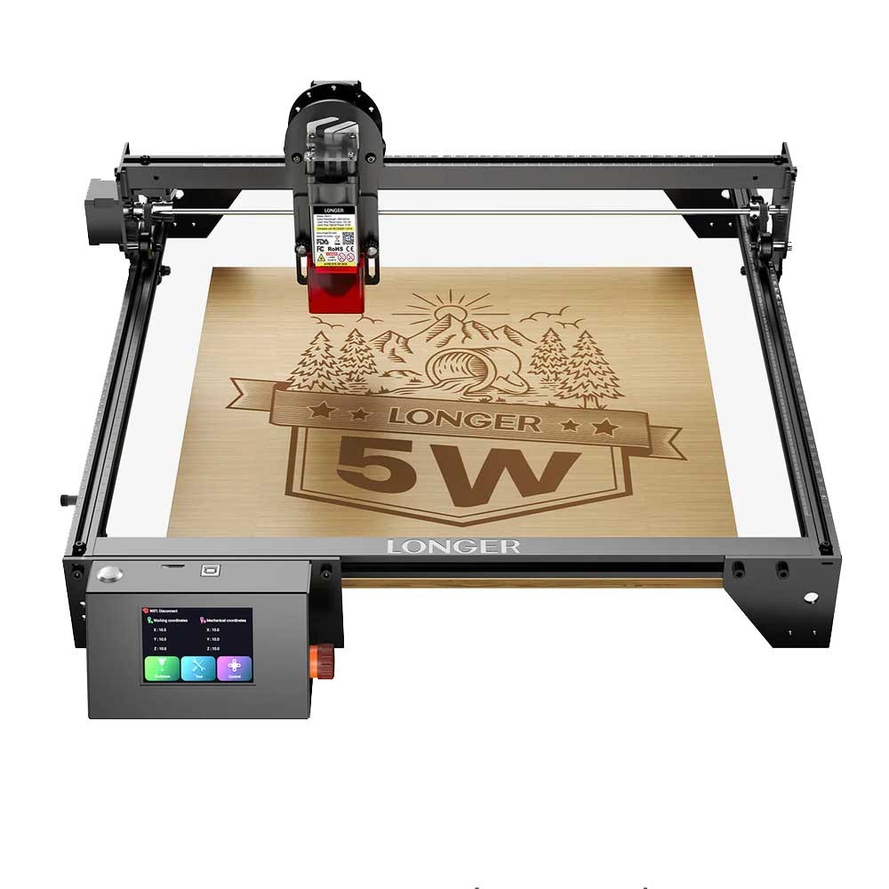 LONGER RAY5 5W Laser Engraver 3.5'' Touch Screen Offline Carving Ultrafine Focused Laser 32-Bit Chipset Upgradable Laser Module