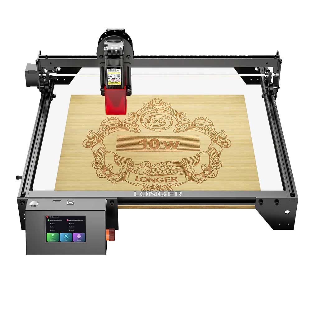 LONGER RAY5 10W Laser Engraver 0.06x0.06mm Laser Spot Touch Screen Offline Carving 32-Bit Chipset Working Area 400x400mm